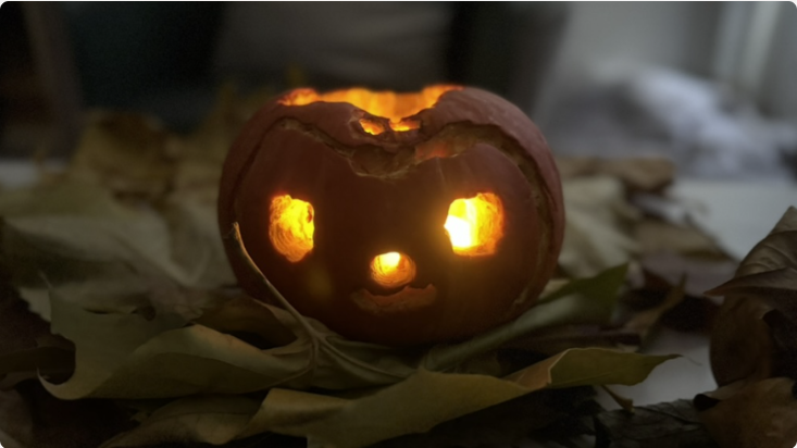 pumpkin with lights