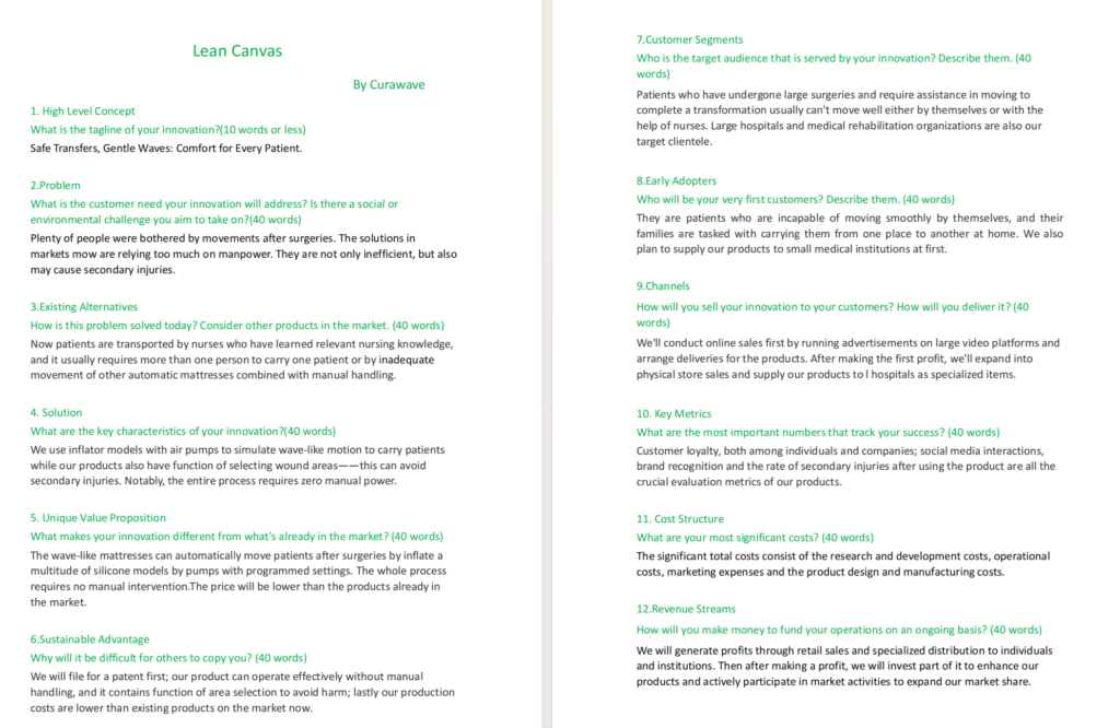 About the Challenge Lean Canvas