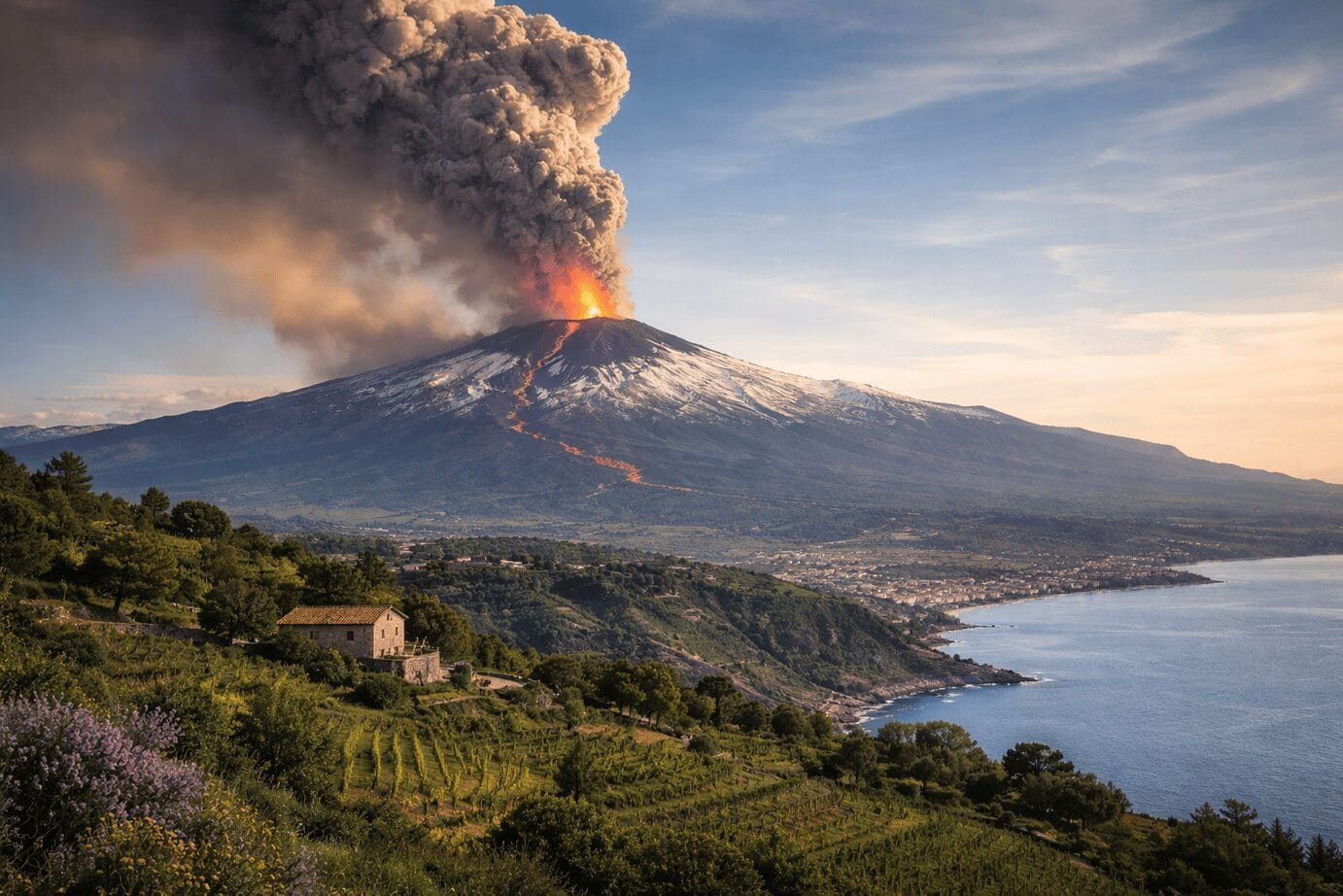 Mount Etna Volcanic Eruption